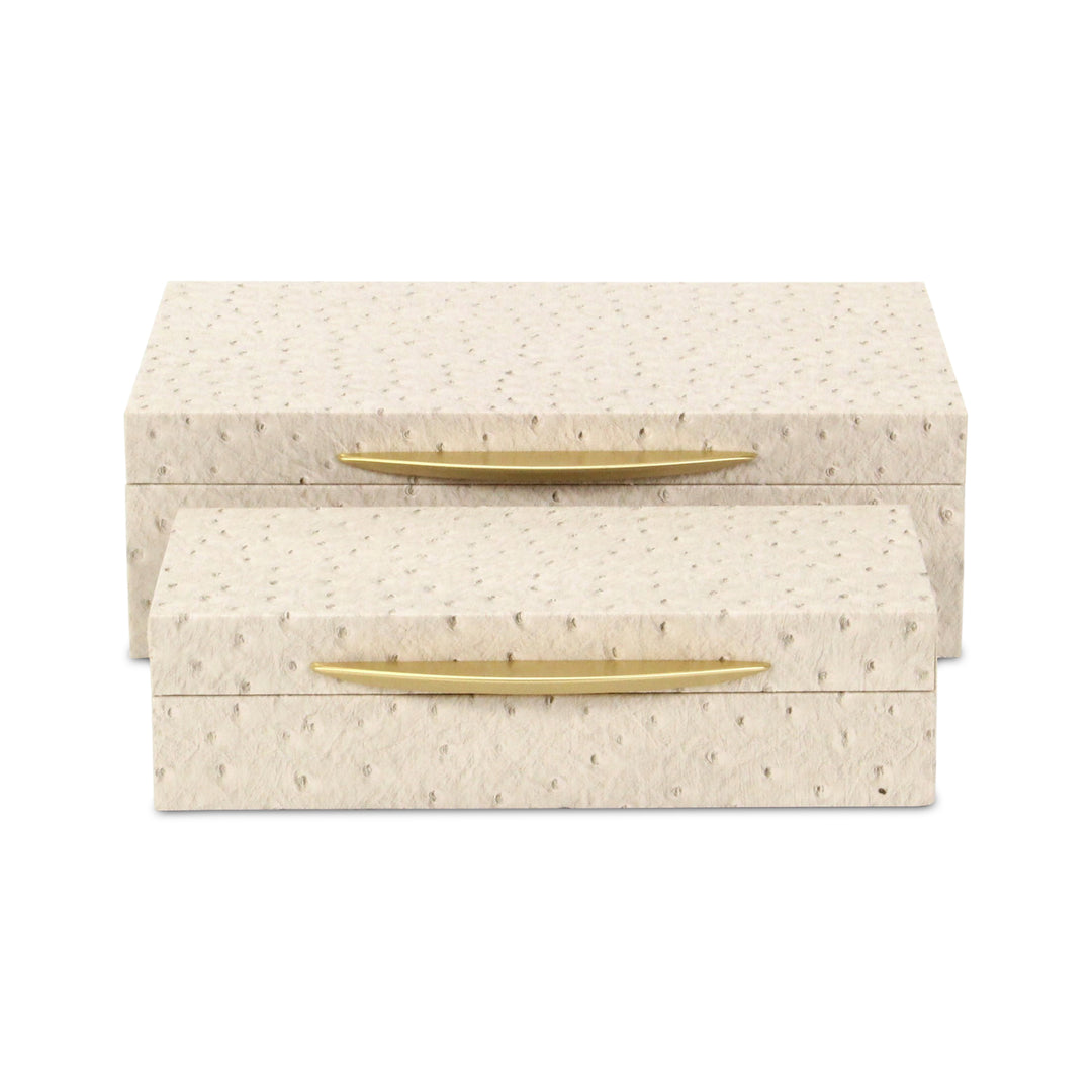 6053-2CROS - Canorus Ostritch Pattern Box Set - Cream