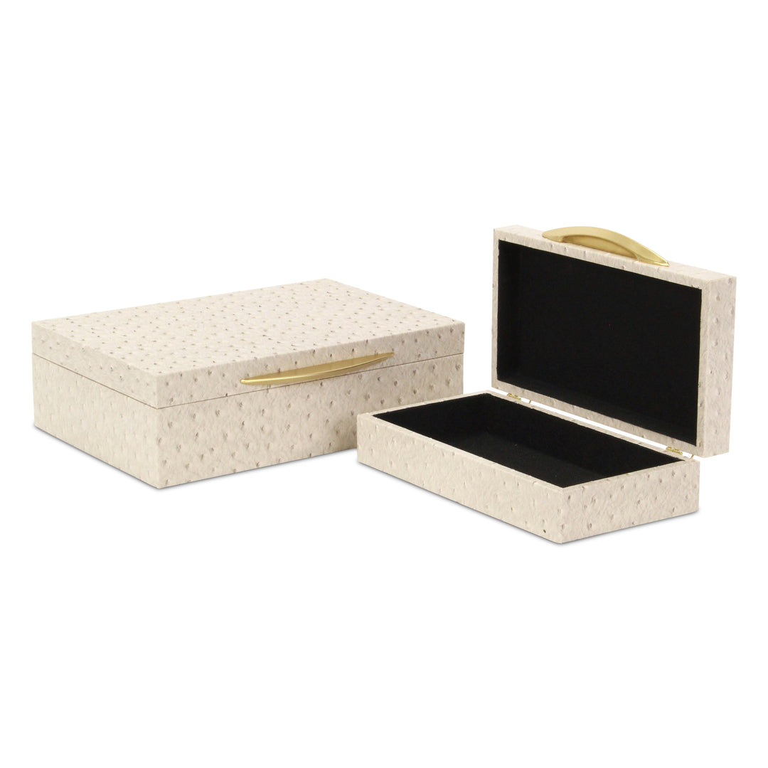 6053-2CROS - Canorus Ostritch Pattern Box Set - Cream