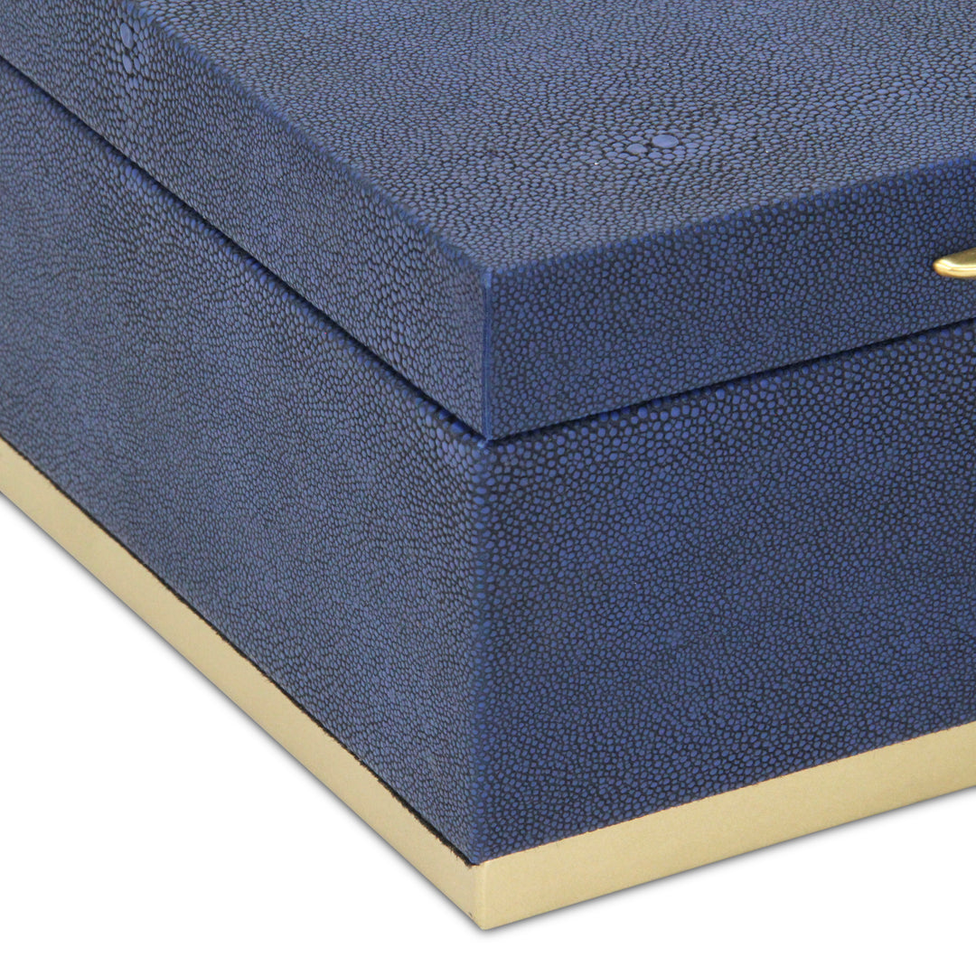 6054-2NB - Zynova Rectangle Shagreen Boxes - Blue