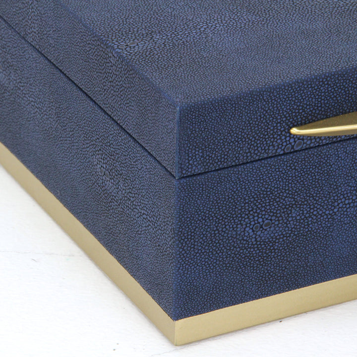 6055-2NB - Zynova Square Shagreen Boxes - Blue