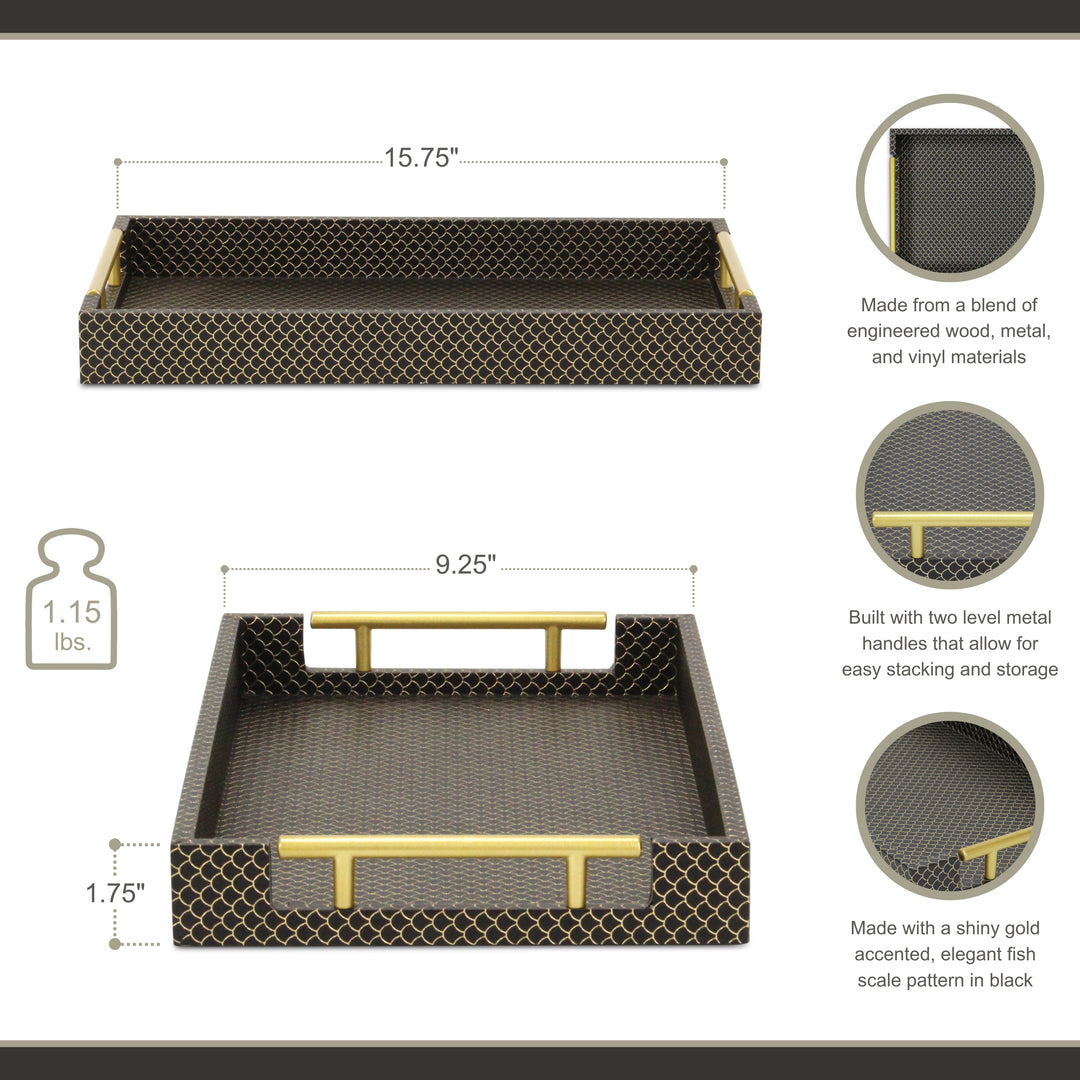 6058BK - Mariline Fish Scale Tray - Black