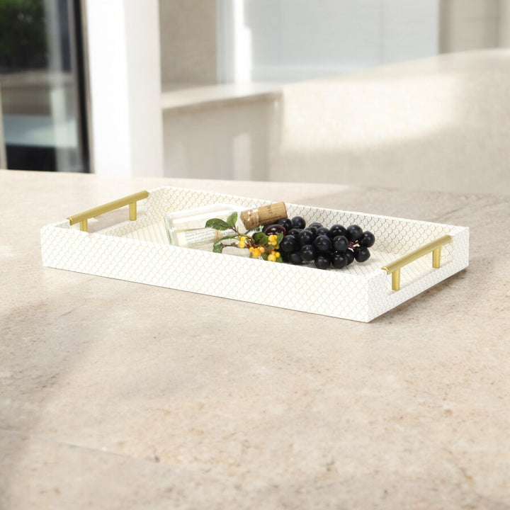 6058CH - Mariline Fish Scale Tray - Champagne