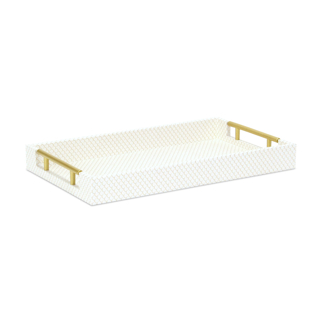 6058CH - Mariline Fish Scale Tray - Champagne