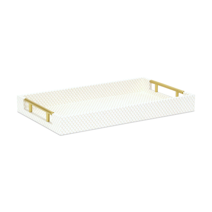 6058CH - Mariline Fish Scale Tray - Champagne