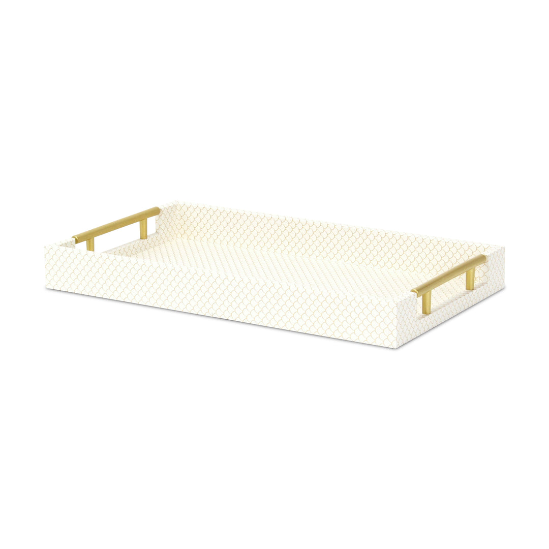 6058CH - Mariline Fish Scale Tray - Champagne