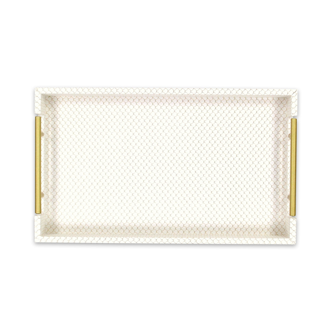 6058CH - Mariline Fish Scale Tray - Champagne