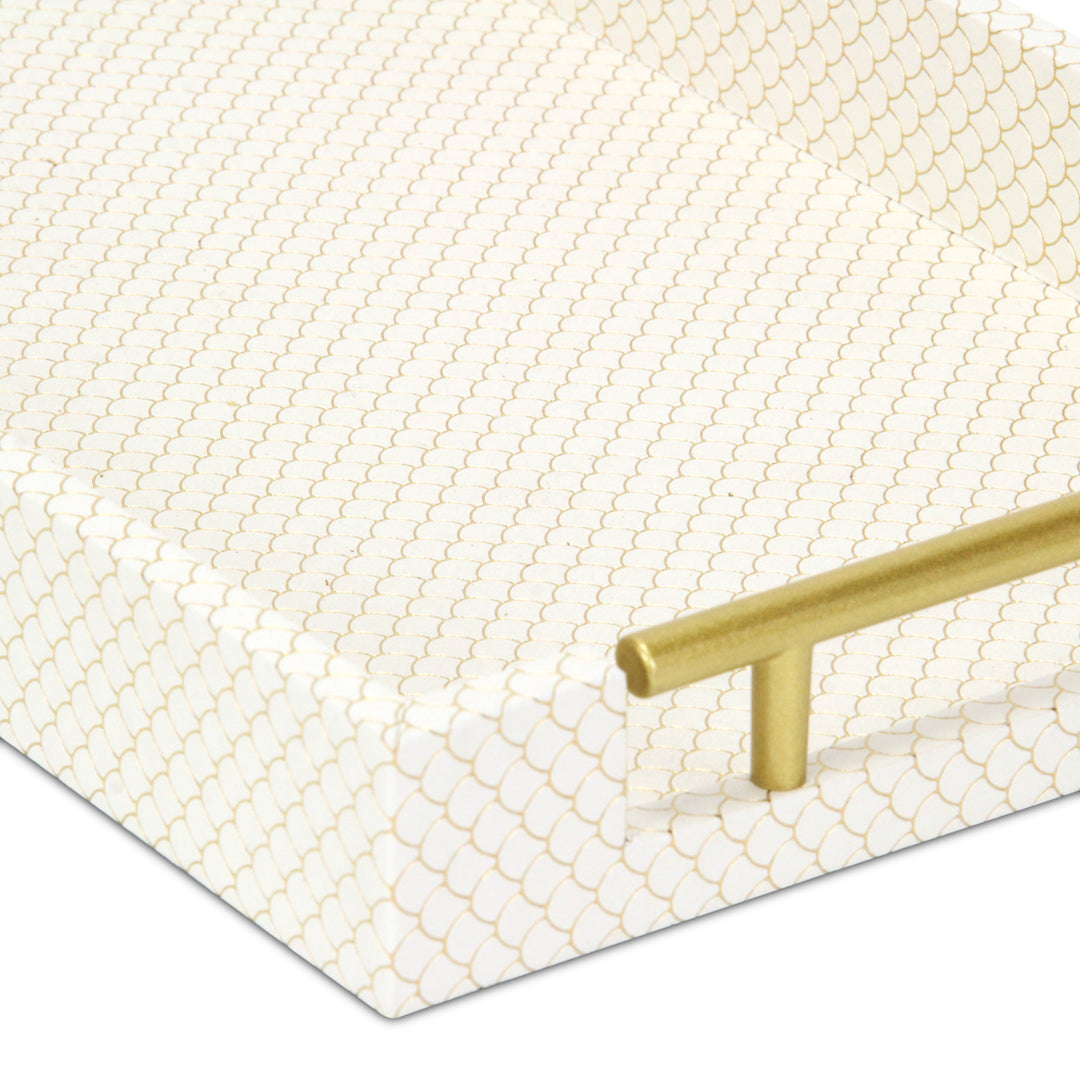 6058CH - Mariline Fish Scale Tray - Champagne