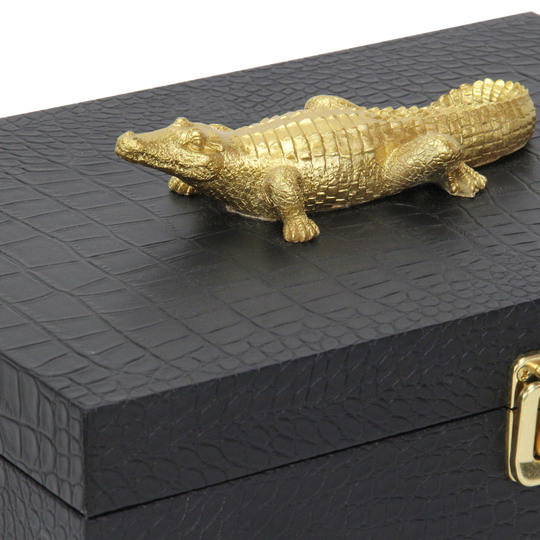 6061-2CRBK - Canorus Faux Croco Box Set - Black