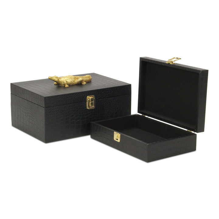 6061-2CRBK - Canorus Faux Croco Box Set - Black