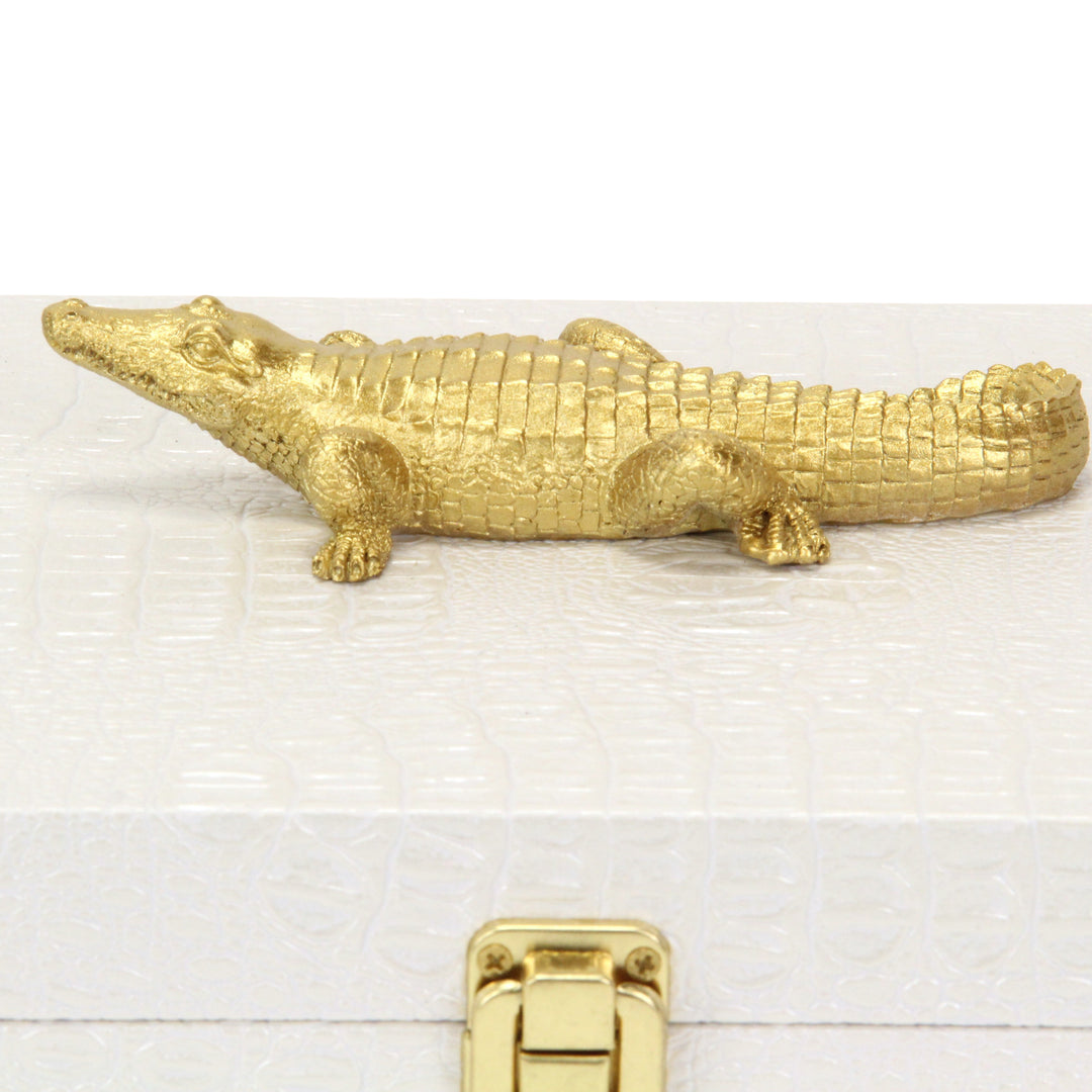 6061-2CRWT - Canorus Faux Croco Box Set - White