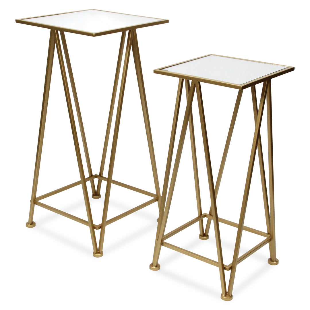 6062-2GD - Aeriva Square Table Set - Gold