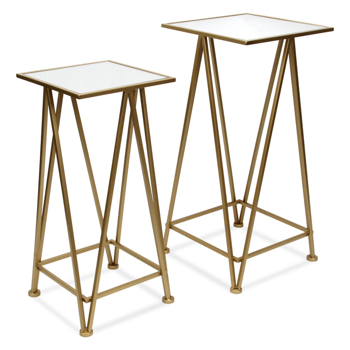 6062-2GD - Aeriva Square Table Set - Gold