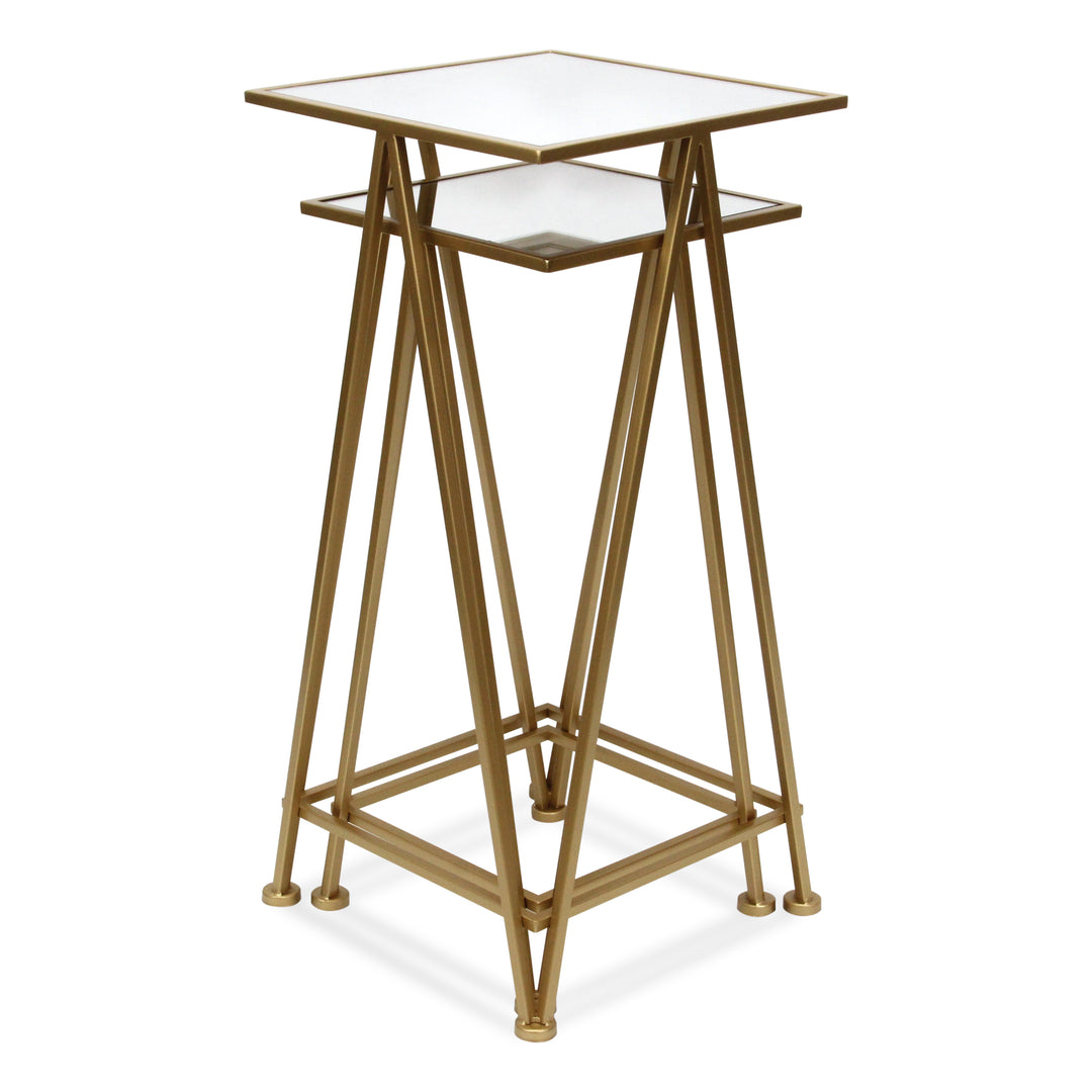 6062-2GD - Aeriva Square Table Set - Gold