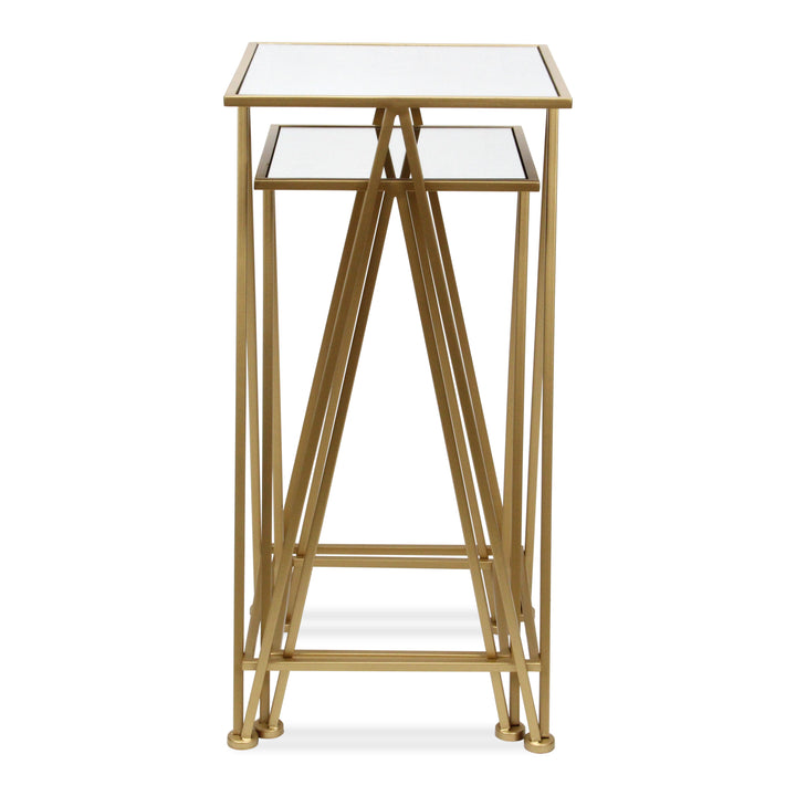 6062-2GD - Aeriva Square Table Set - Gold