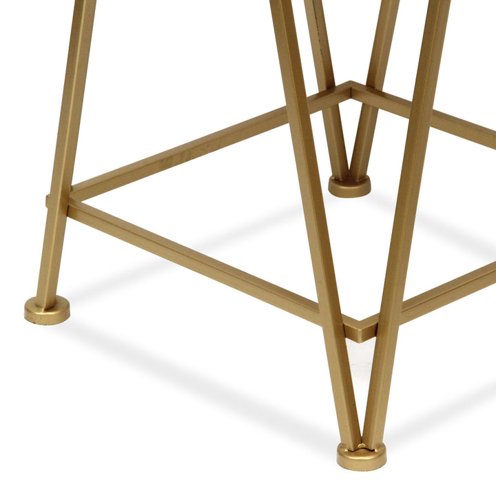 6062-2GD - Aeriva Square Table Set - Gold