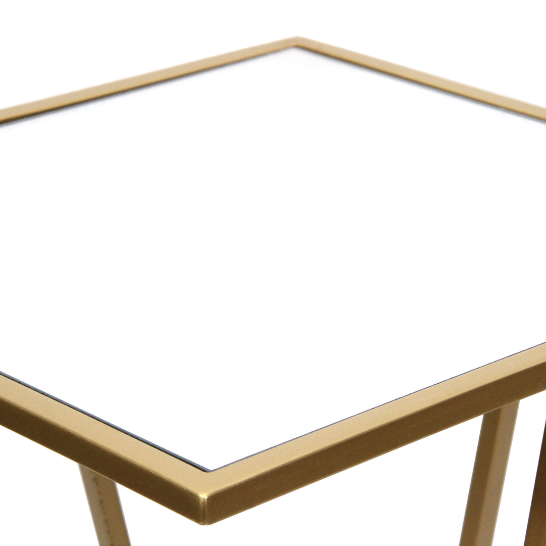 6062-2GD - Aeriva Square Table Set - Gold