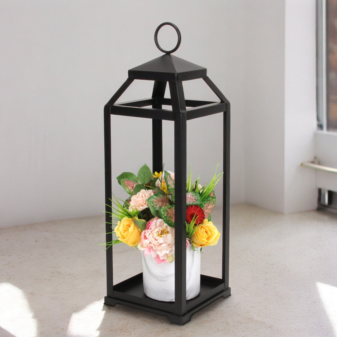 6068BK - Novara Square Lantern - Black