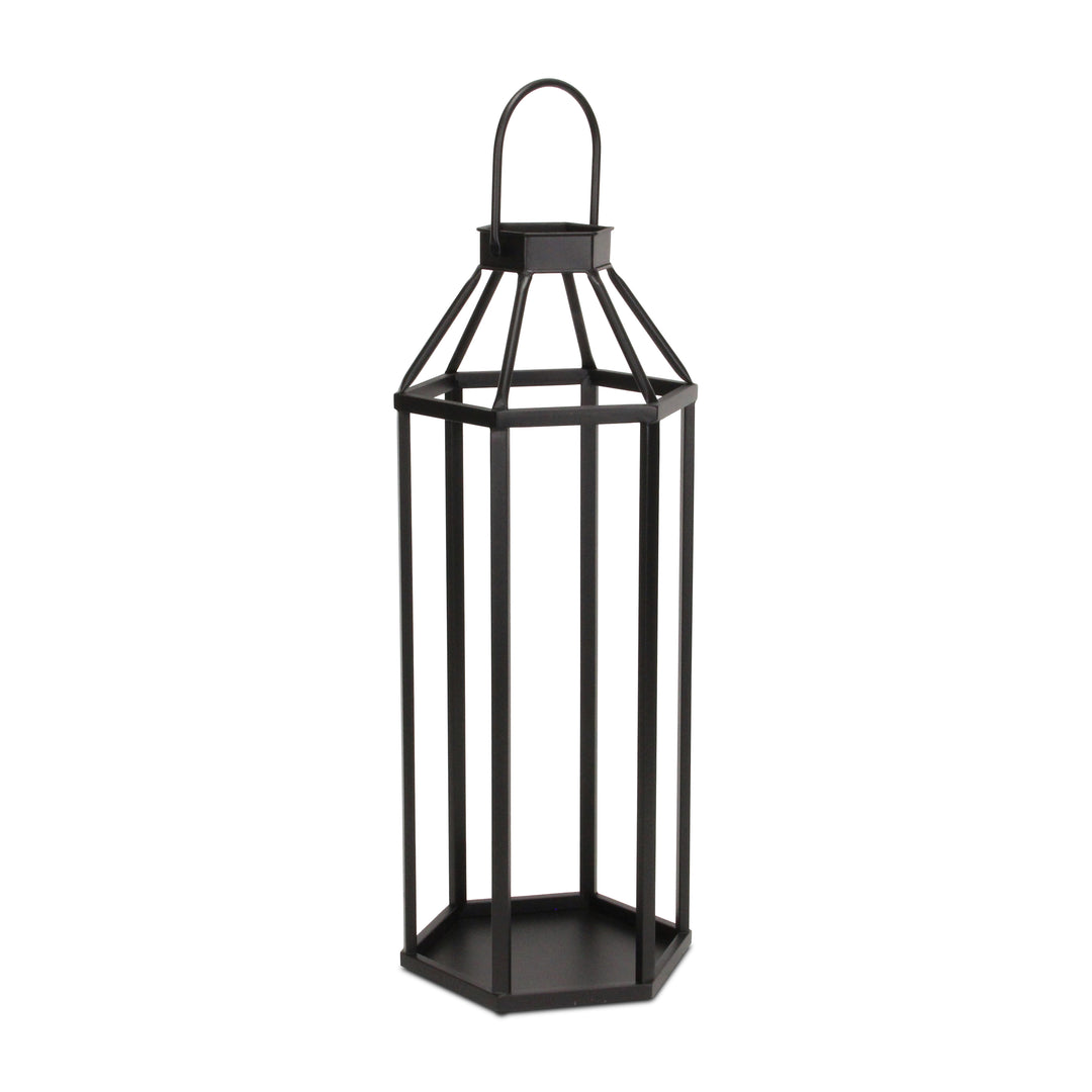 6069BK - Novara Hexagon Lantern - Black