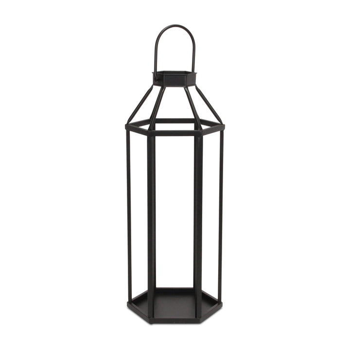 6069BK - Novara Hexagon Lantern - Black