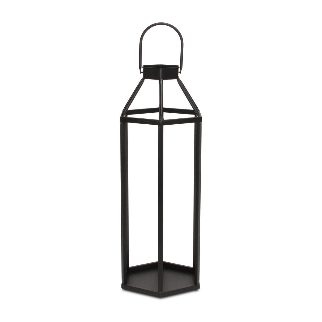 6069BK - Novara Hexagon Lantern - Black