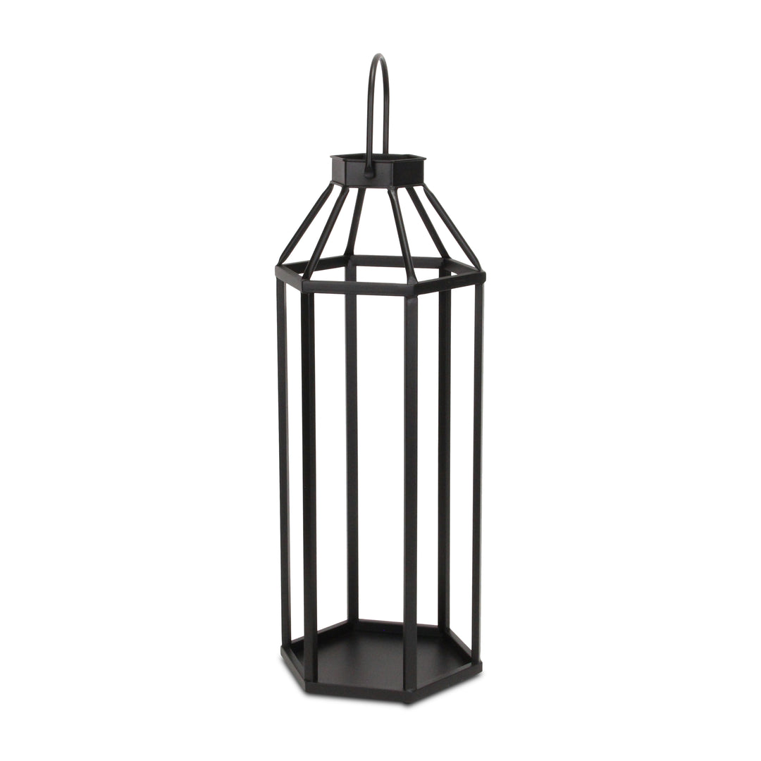 6069BK - Novara Hexagon Lantern - Black