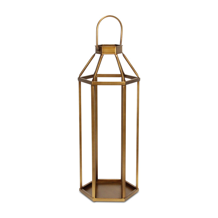 6069GD - Novara Hexagon Lantern - Gold