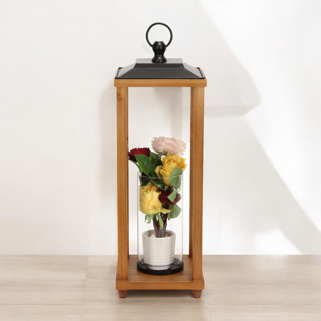 6074 - Vivora Wood & Metal Lantern - Large