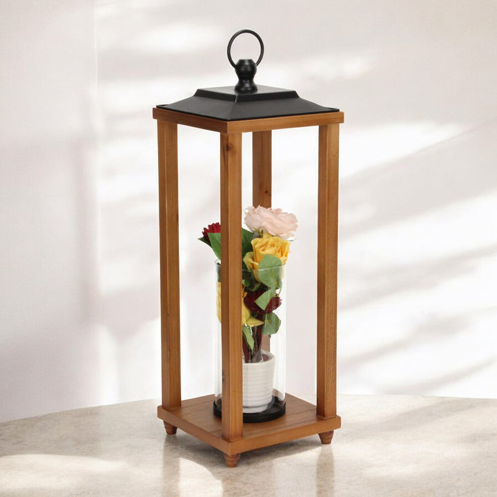 6074 - Vivora Wood & Metal Lantern - Large