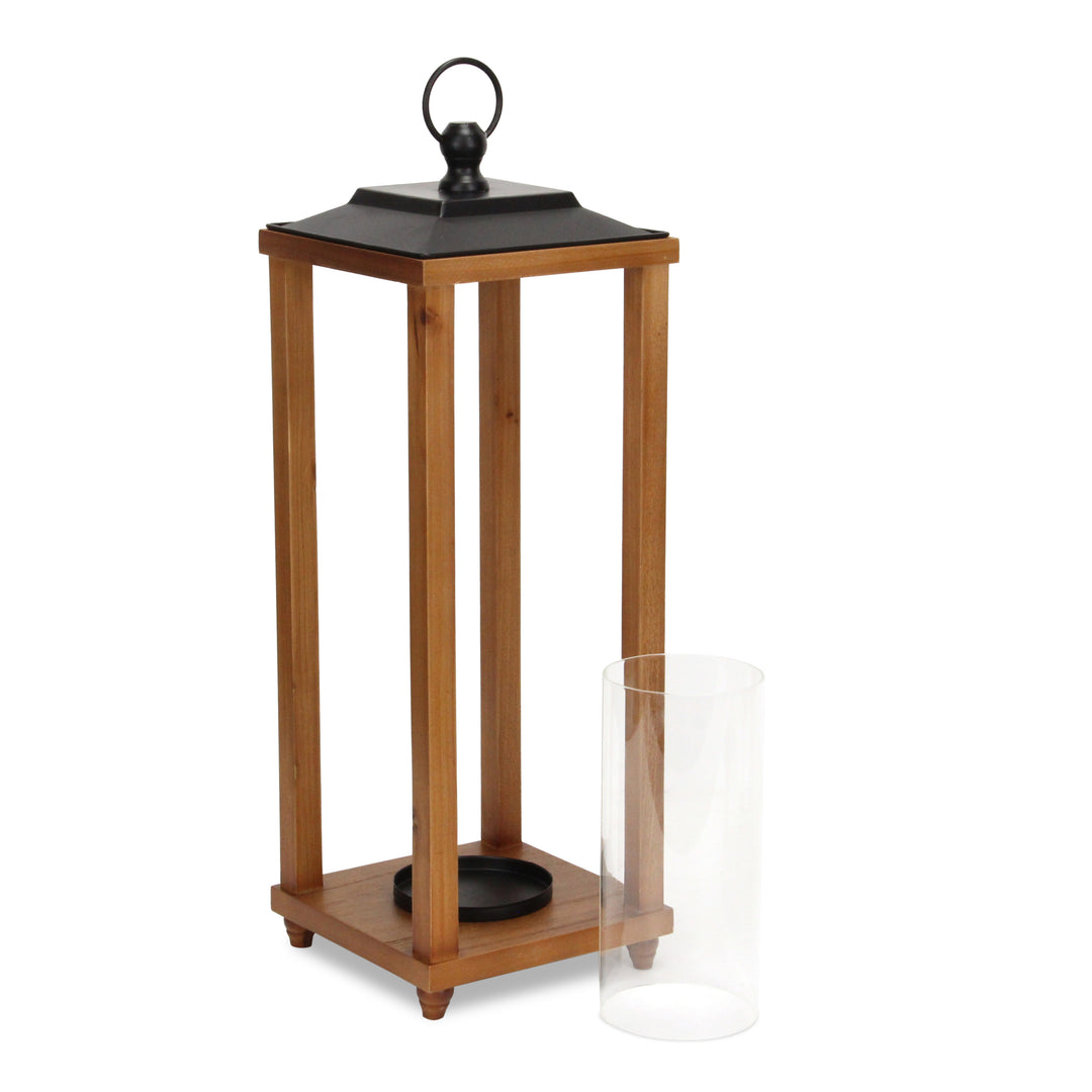 6074 - Vivora Wood & Metal Lantern - Large