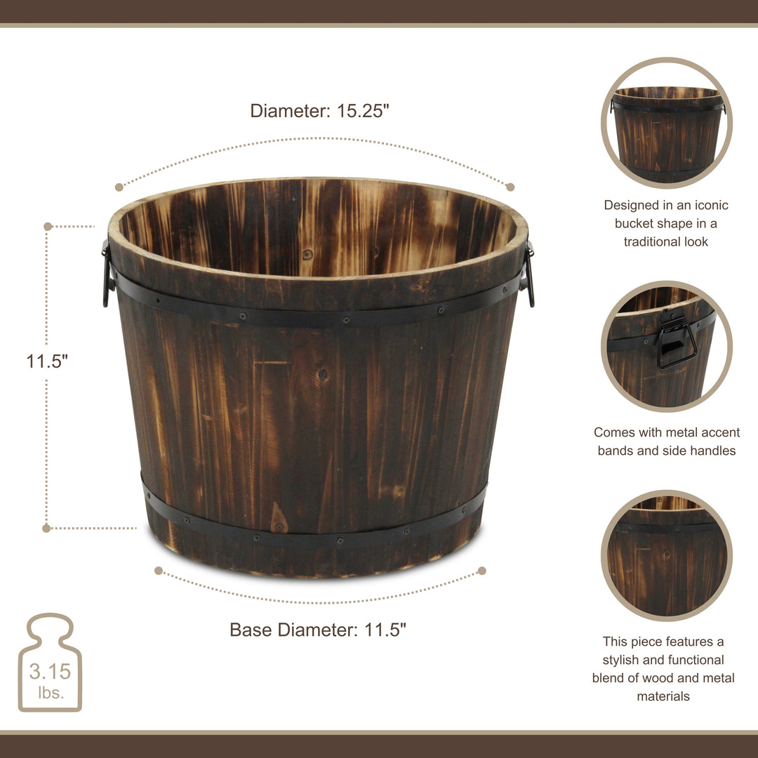 6075BR-L - Mariva Dark Brown Bucket - Large