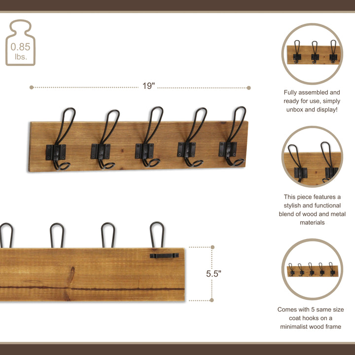 6076BR - Timelo 5 Hook Rack