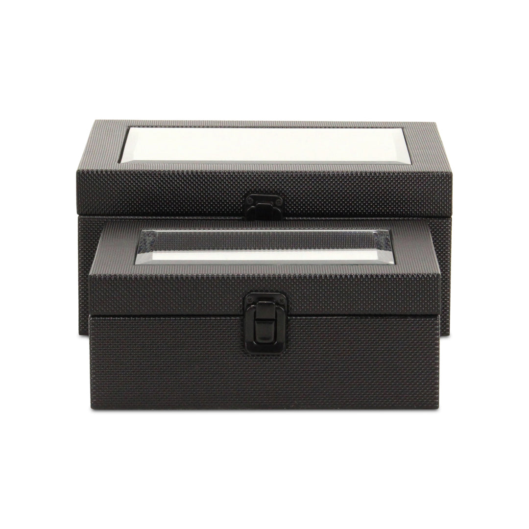 6077-2BK - Liniva Woven Pattern Box Set - Black