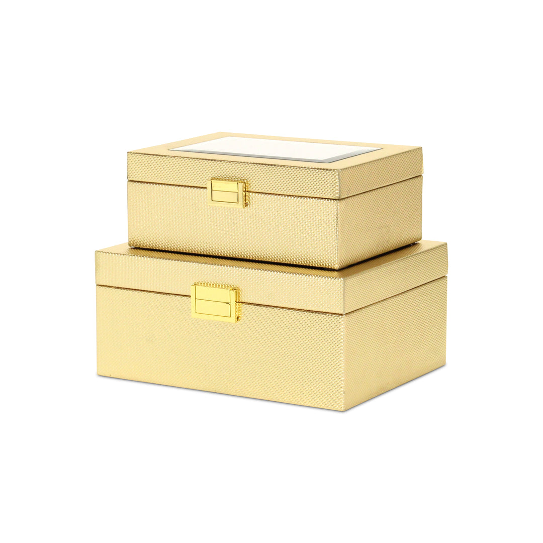 6078-2GD - Liniva Woven Pattern Box Set - Gold