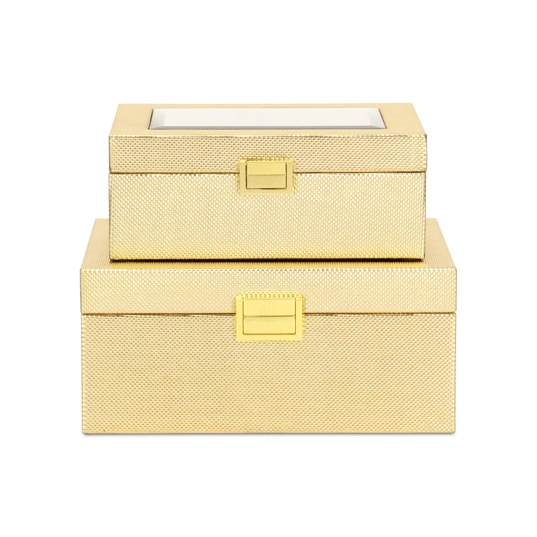 6078-2GD - Liniva Woven Pattern Box Set - Gold