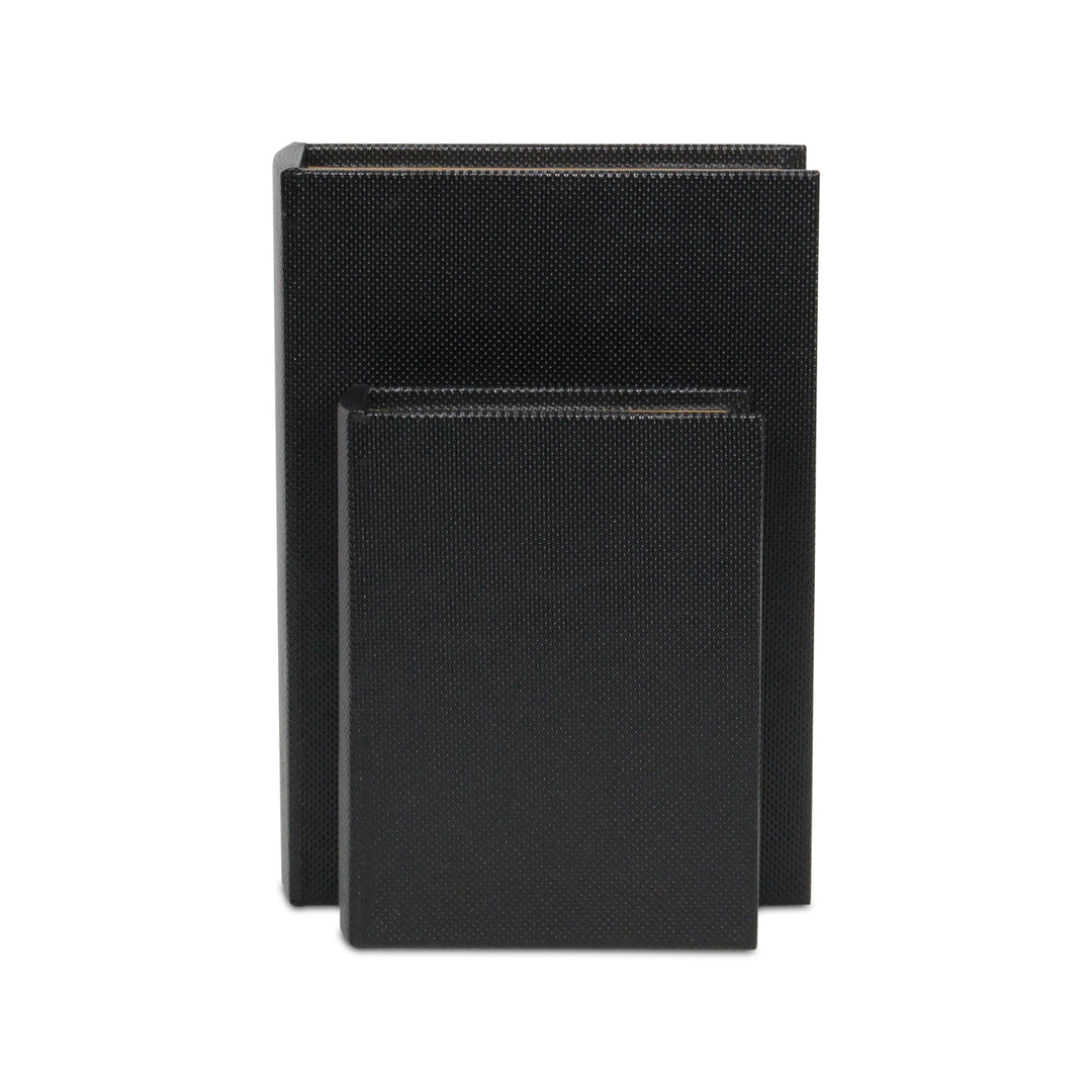 6079-2BK - Liniva Woven Pattern Book Boxes - Black