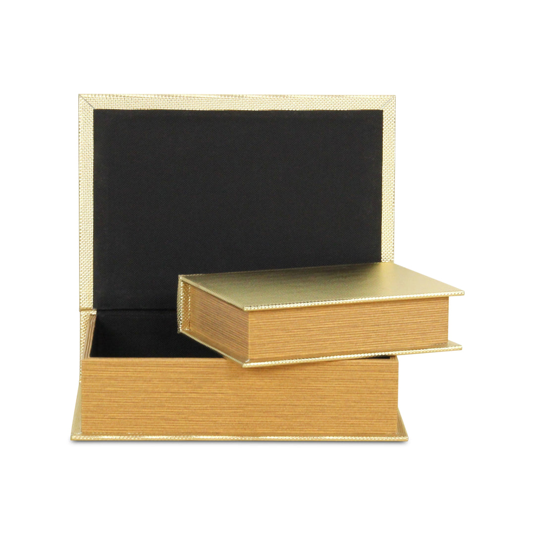 6079-2 - Liniva Woven Pattern Book Boxes