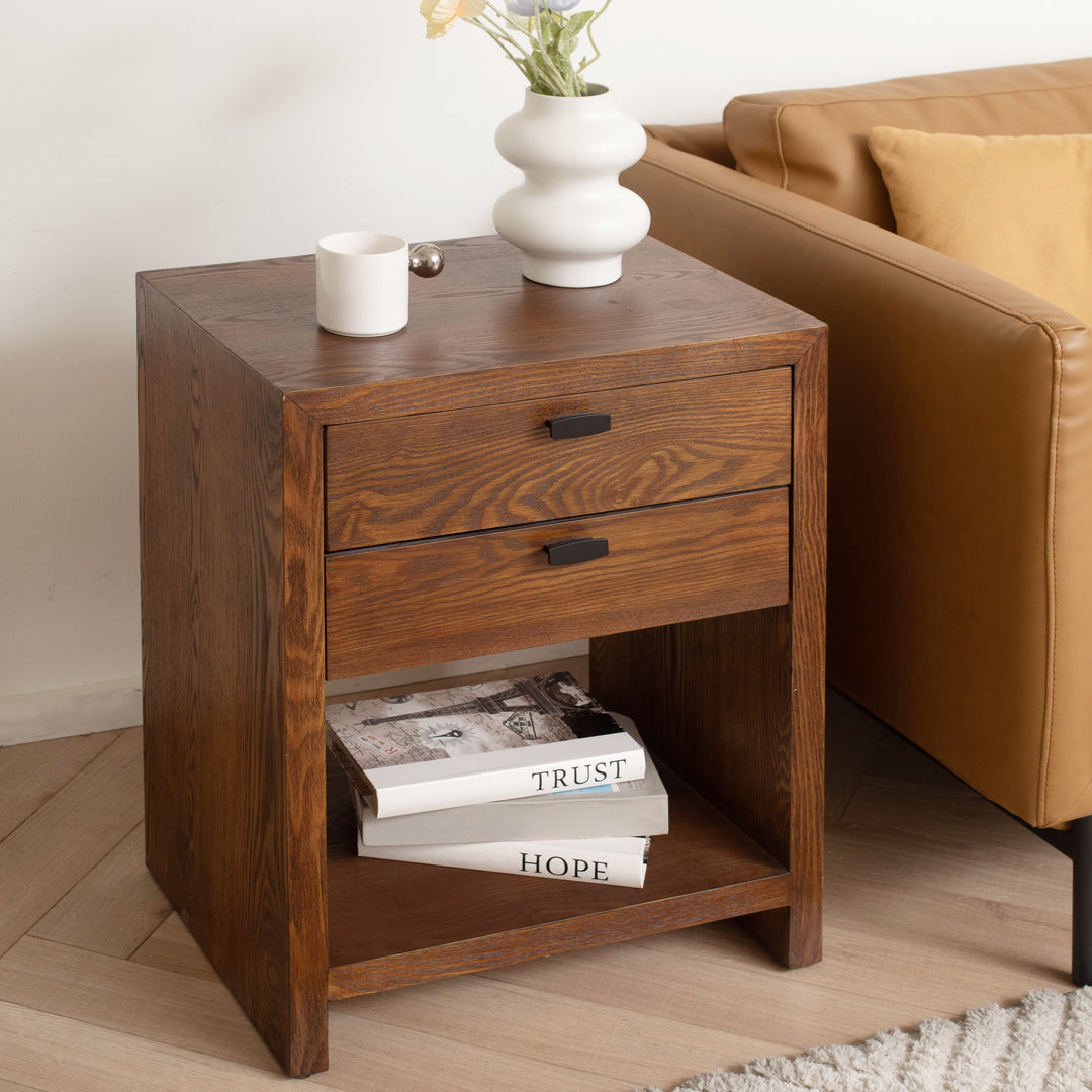 6083BR - Vivara 2 Drawer Nightstand - Brown