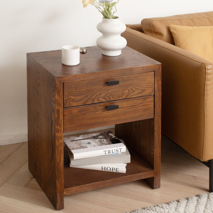 6083BR - Vivara 2 Drawer Nightstand - Brown