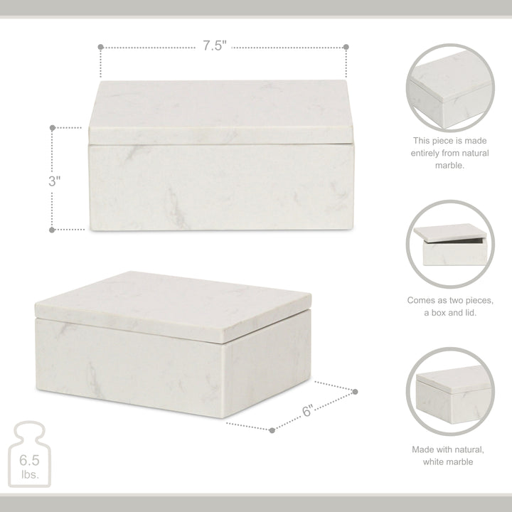 6090WT - Sarraseau Marble Box - White