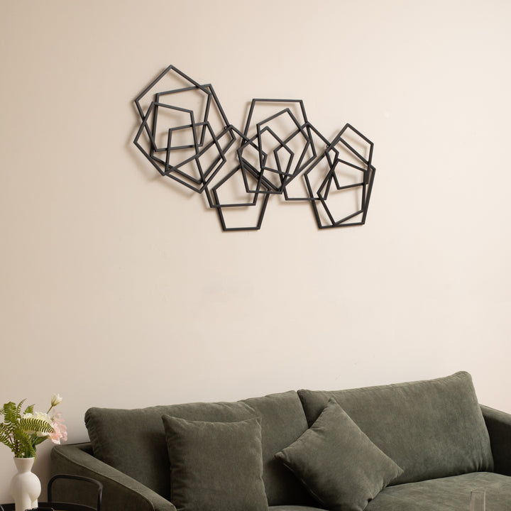 6092BK - Astraga Pentagon Wall Art - Black