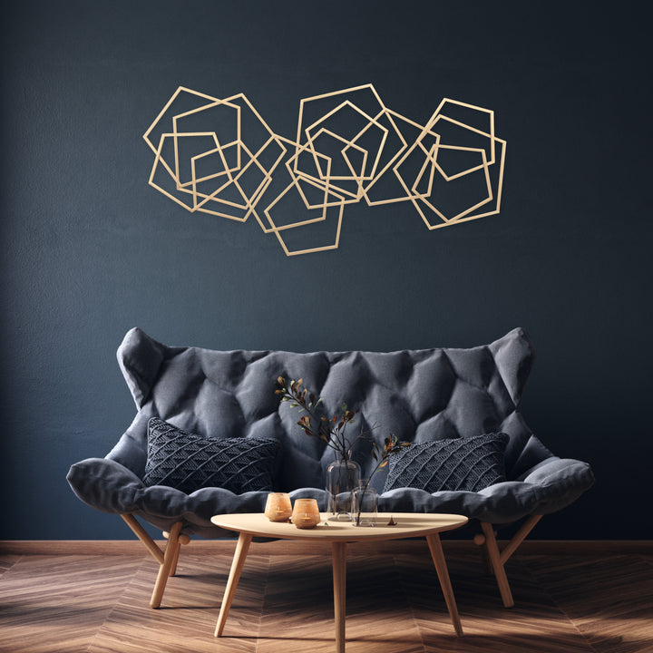 6092GD - Astraga Pentagon Wall Art - Gold