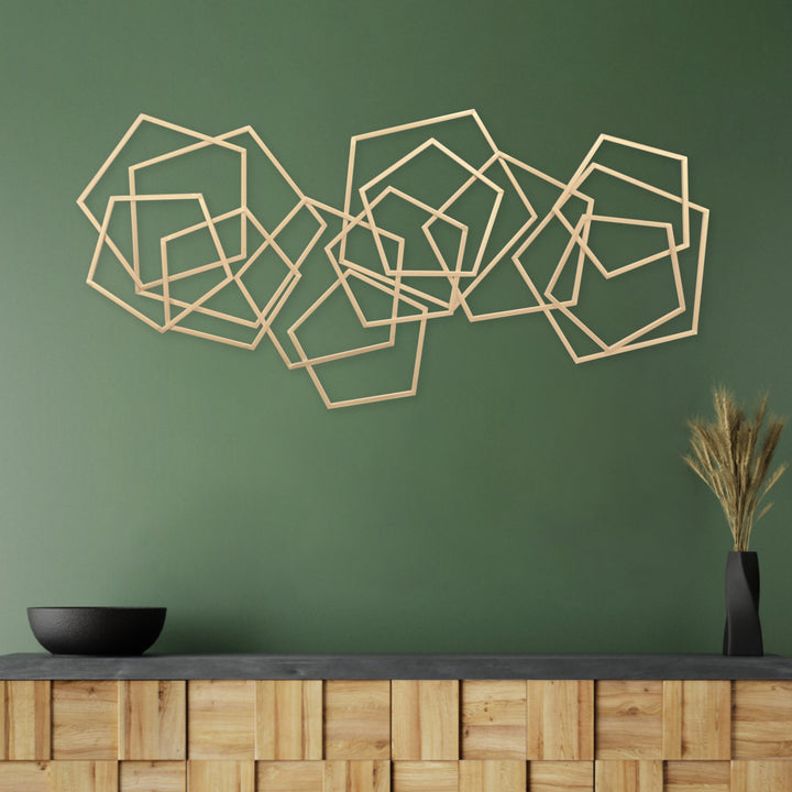 6092GD - Astraga Pentagon Wall Art - Gold