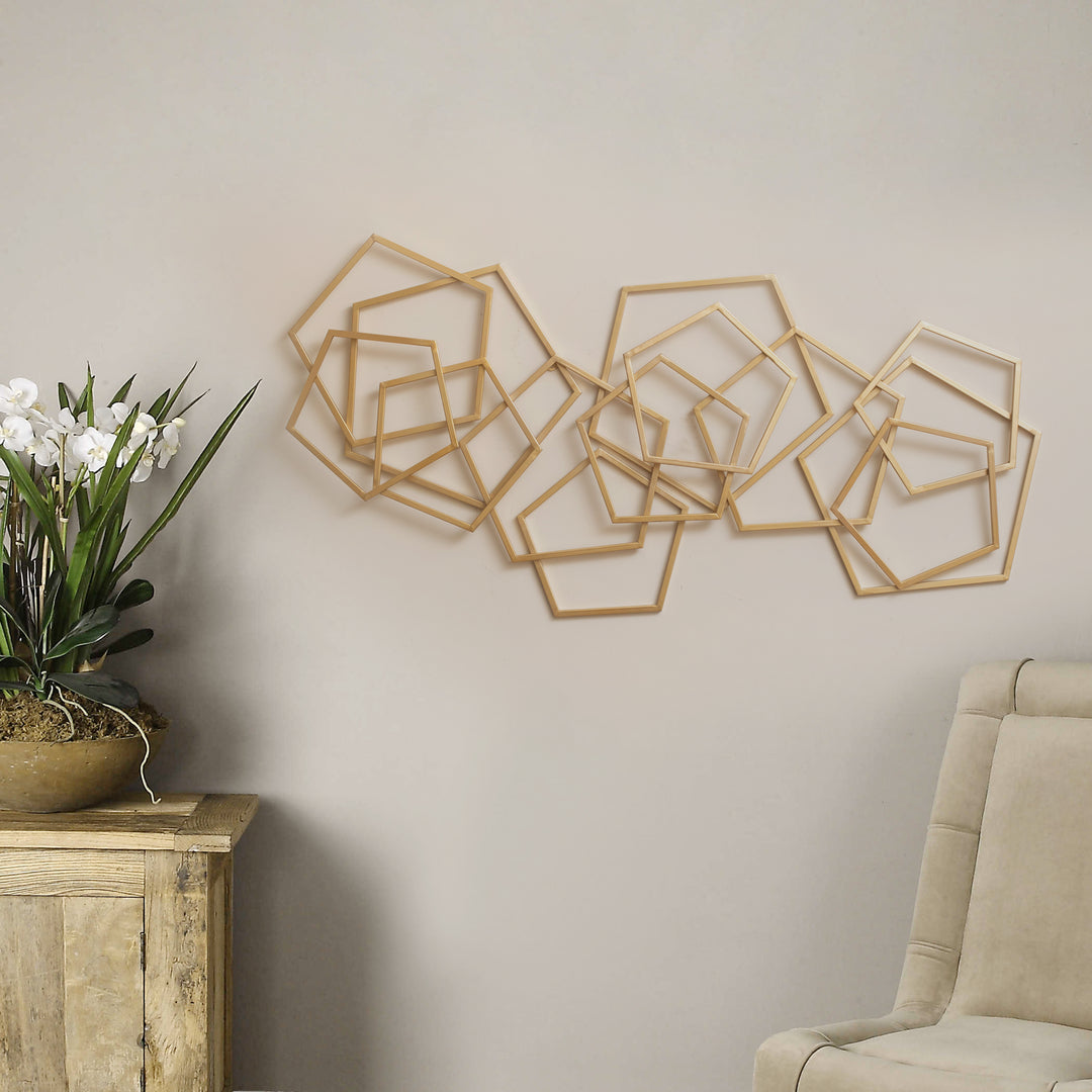 6092GD - Astraga Pentagon Wall Art - Gold