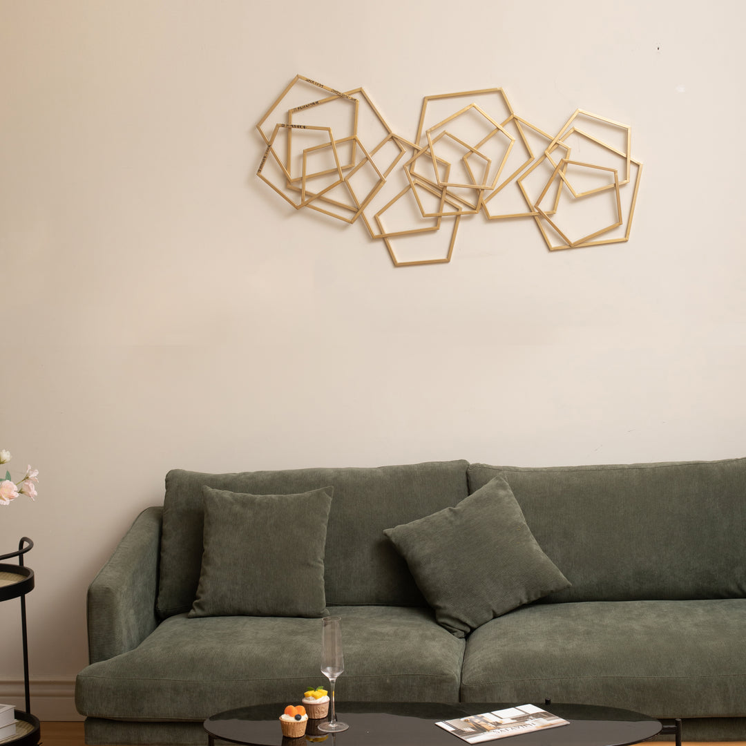 6092GD - Astraga Pentagon Wall Art - Gold