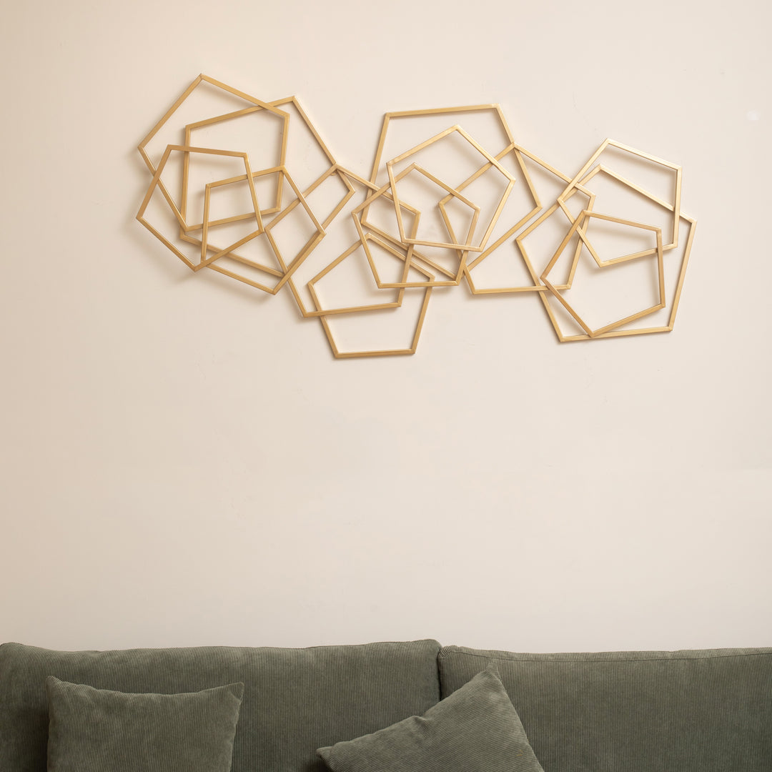 6092GD - Astraga Pentagon Wall Art - Gold