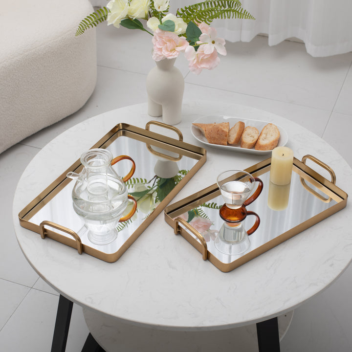 6096-2GD - Nuvelle Metal Mirrored Trays - Gold