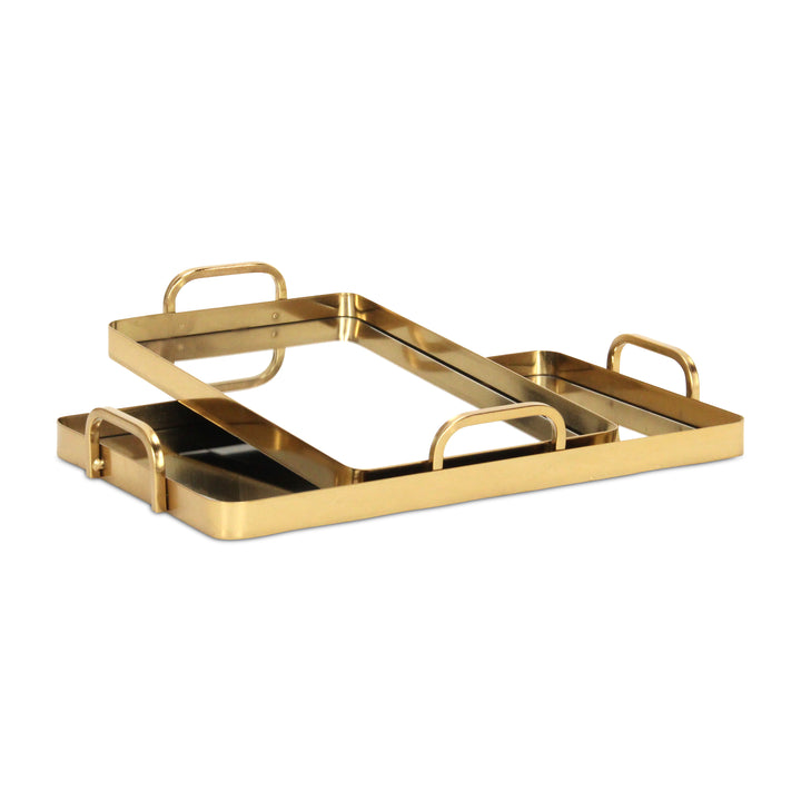 6096-2GD - Nuvelle Metal Mirrored Trays - Gold