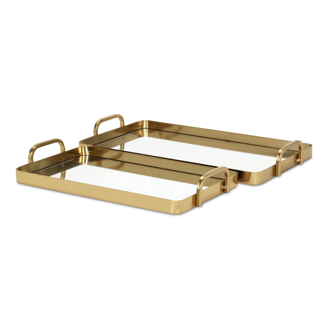 6096-2GD - Nuvelle Metal Mirrored Trays - Gold