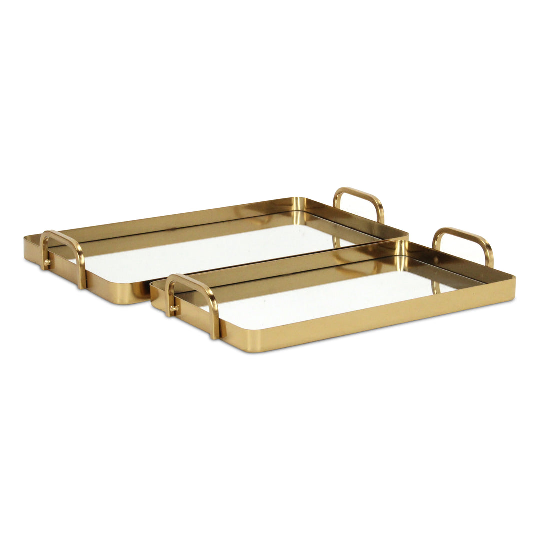 6096-2GD - Nuvelle Metal Mirrored Trays - Gold