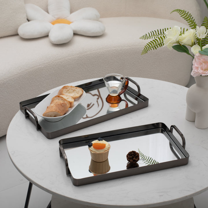 6096-2PW - Nuvelle Metal Mirrored Trays - Pewter